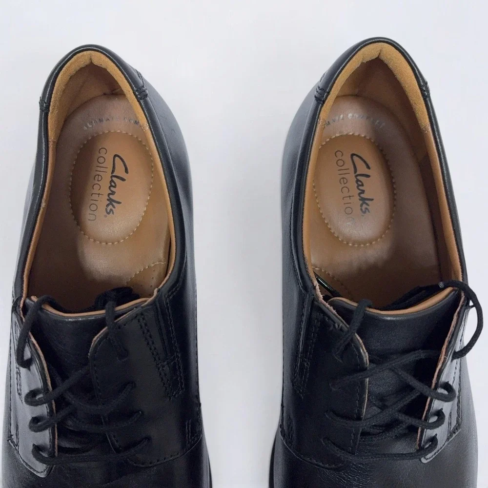 Clarks Men's Tilden Cap Oxford Dress Shoes Men's Size 13 M Black Leather Derby